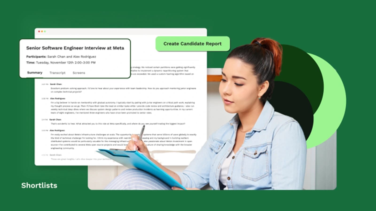 An AI interview notetaker joining a recruiter's video call and transcribing in real time.
