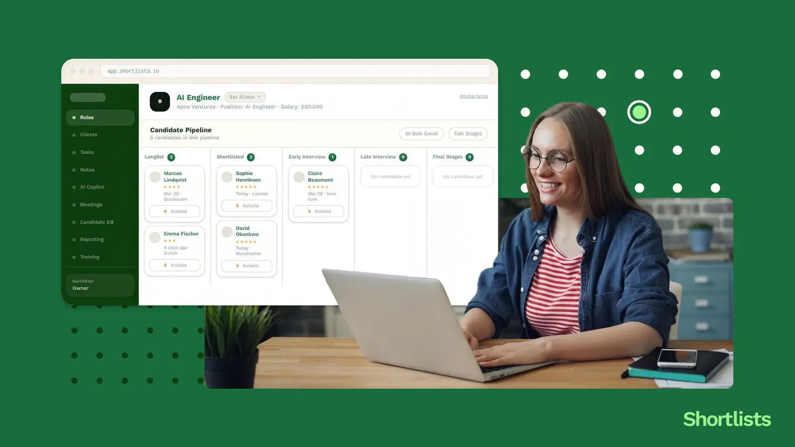 How a recruiting CRM connects clients, candidates, and live jobs in one place.